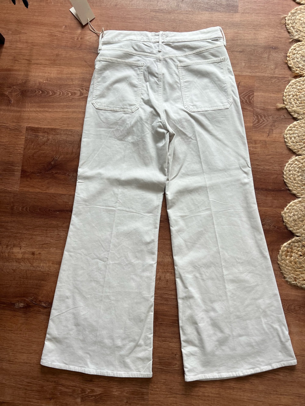 MOTHER The Patch Pocket Roller Skimp Size 34 NWT RT $248 White Corduroy
